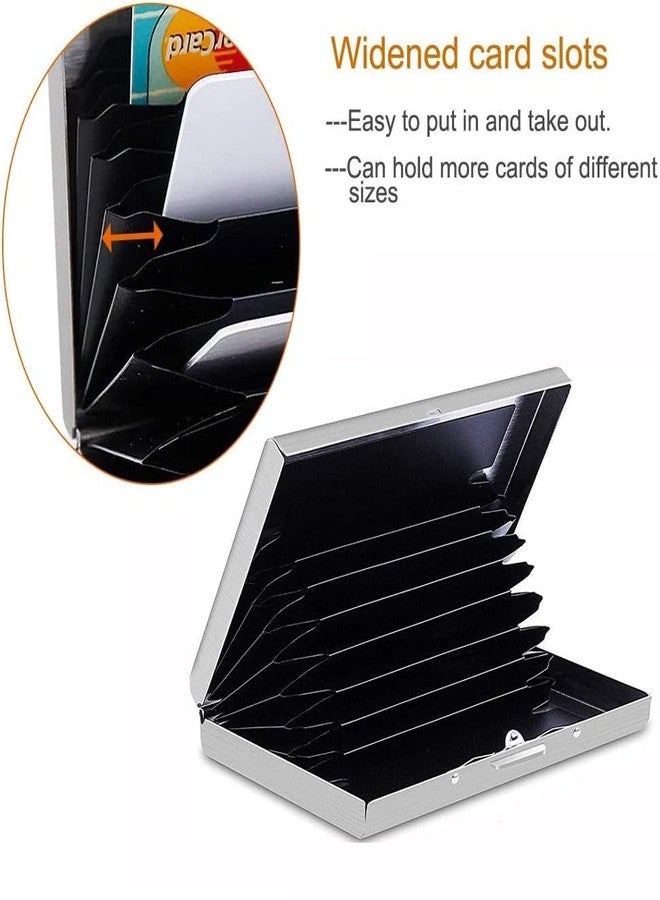 encELade Silver Premium RFID Blocking Metal ATM/Credit/Debit 8 Slot for Men & Women Card Holder - Image 5